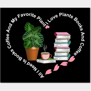 Books Coffee And Plant Posters and Art